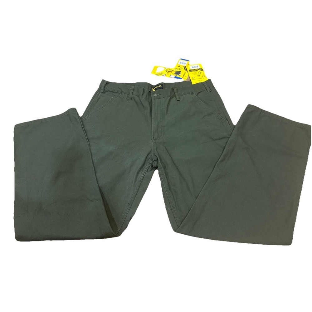 NWT Mens STANLEY Moss Green Canvas Utility Work Straight Leg Pants Sz 36 X32‎